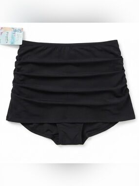 ASSETS by Sara Blakely ruched swim skirtini / swim bottom black large